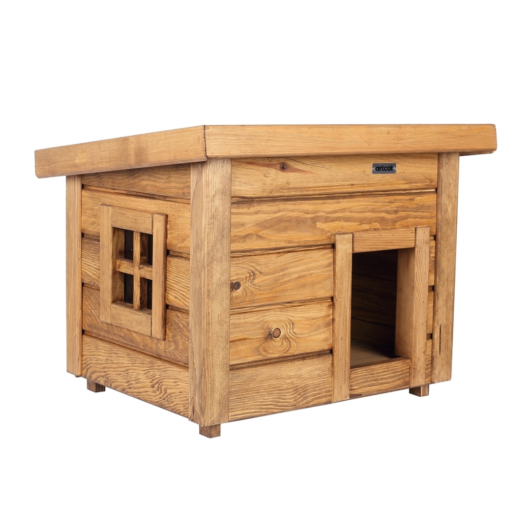 ArtCat Ahşap Lüks Camlı Kedi Evi
